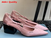 Prada Satin Cut Out Pumps in Confetti Pink 1I740N Replica