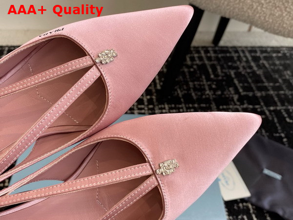 Prada Satin Cut Out Pumps in Confetti Pink 1I740N Replica