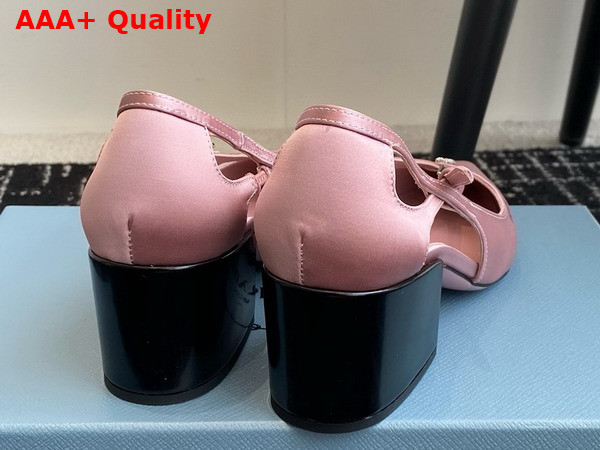 Prada Satin Cut Out Pumps in Confetti Pink 1I740N Replica