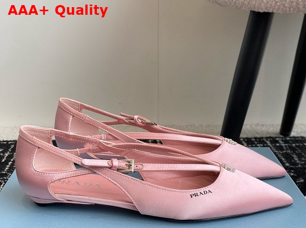 Prada Satin Cut Out Pumps in Confetti Pink 1I740N Replica