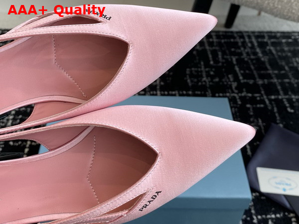 Prada Satin Cut Out Pumps in Confetti Pink 1I741N Replica