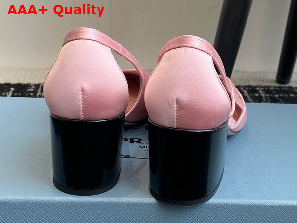 Prada Satin Cut Out Pumps in Confetti Pink 1I741N Replica