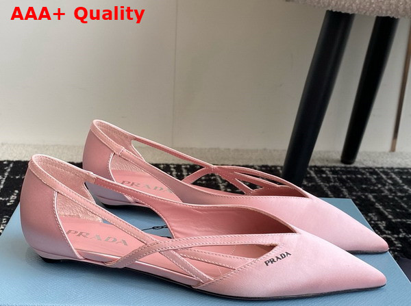 Prada Satin Cut Out Pumps in Confetti Pink 1I741N Replica