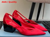 Prada Satin Cut Out Pumps in Fiery Red 1I741N Replica