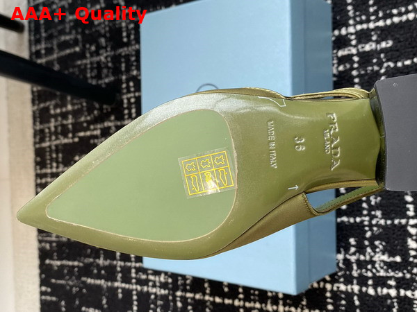 Prada Satin Cut Out Pumps in Green 1I741N Replica