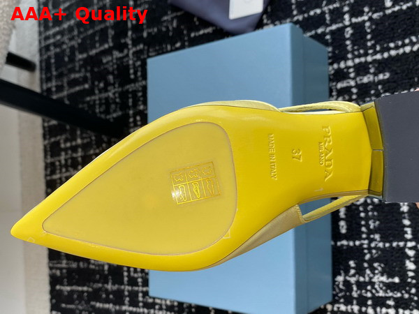 Prada Satin Cut Out Pumps in Lemon Yellow 1I741N Replica