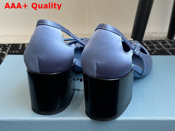 Prada Satin Cut Out Pumps in Light Blue 1I740N Replica