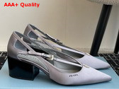 Prada Satin Cut Out Pumps in Slate Gray 1I740N Replica