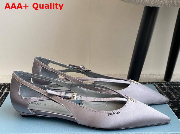 Prada Satin Cut Out Pumps in Slate Gray 1I740N Replica