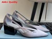 Prada Satin Cut Out Pumps in Slate Gray 1I741N Replica