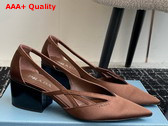 Prada Satin Cut Out Pumps in Tobacco 1I741N Replica