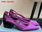 Prada Satin Cut Out Pumps in Violet 1I740N Replica