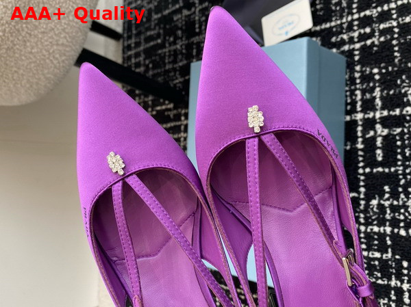 Prada Satin Cut Out Pumps in Violet 1I740N Replica