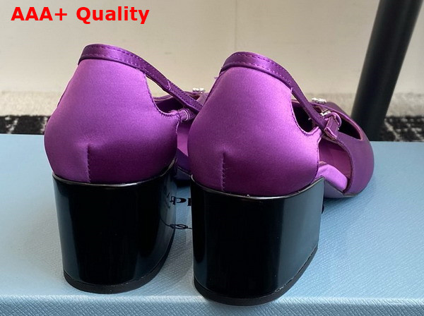 Prada Satin Cut Out Pumps in Violet 1I740N Replica