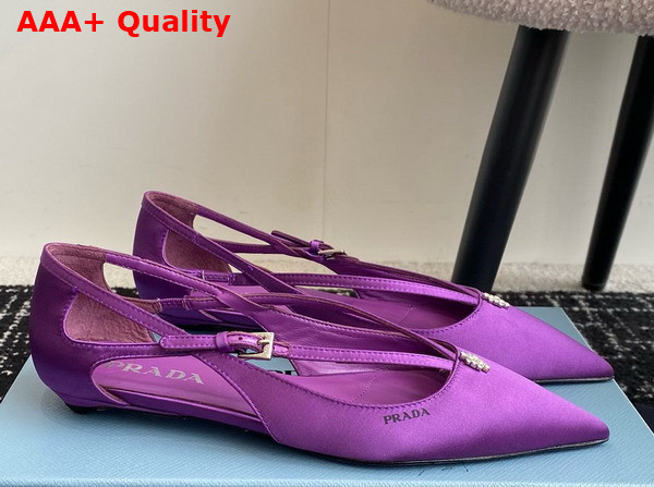 Prada Satin Cut Out Pumps in Violet 1I740N Replica