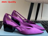 Prada Satin Cut Out Pumps in Violet 1I741N Replica