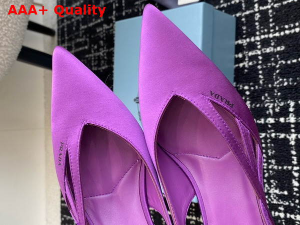 Prada Satin Cut Out Pumps in Violet 1I741N Replica