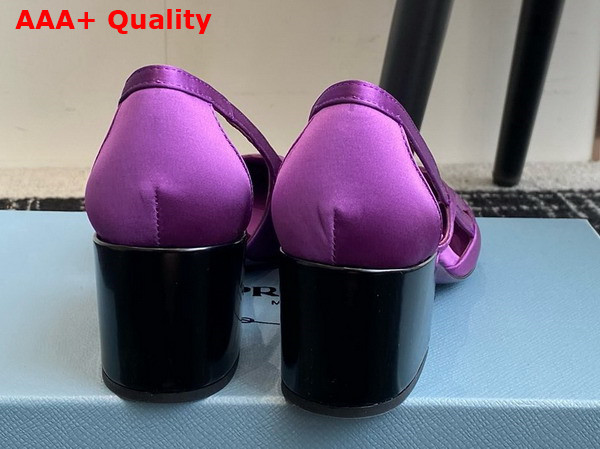 Prada Satin Cut Out Pumps in Violet 1I741N Replica