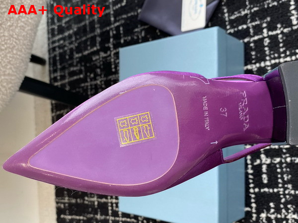 Prada Satin Cut Out Pumps in Violet 1I741N Replica