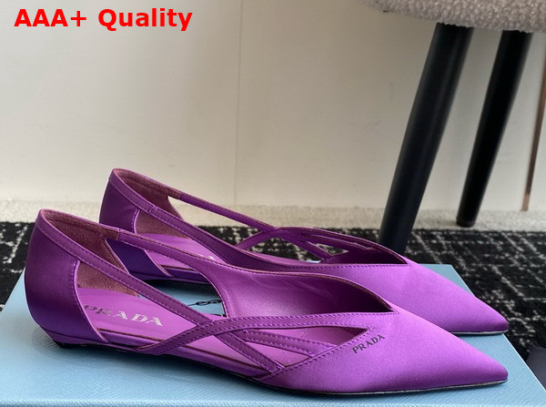 Prada Satin Cut Out Pumps in Violet 1I741N Replica