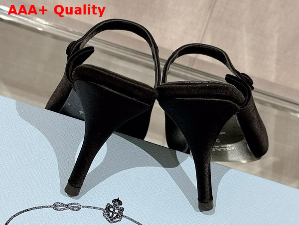 Prada Satin High Heeled Mules in Black 1I483N Replica