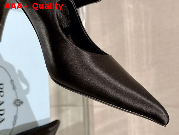 Prada Satin High Heeled Mules in Black 1I483N Replica