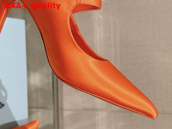 Prada Satin High Heeled Mules in Orange 1I483N Replica