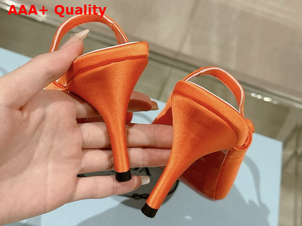 Prada Satin High Heeled Mules in Orange 1I483N Replica