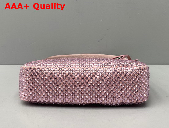 Prada Satin Mini Bag with Artificial Crystals Pink Replica