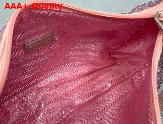 Prada Satin Mini Bag with Artificial Crystals Pink Replica