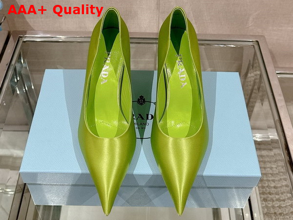 Prada Satin Pumps in Fern Green 1I484N Replica