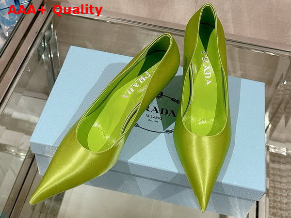 Prada Satin Pumps in Fern Green 1I484N Replica