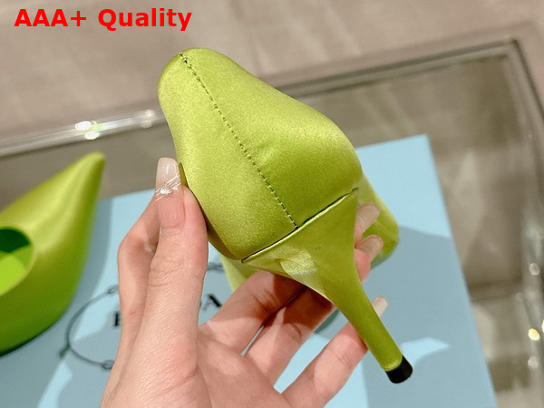 Prada Satin Pumps in Fern Green 1I484N Replica