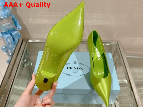 Prada Satin Pumps in Fern Green 1I484N Replica