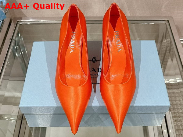 Prada Satin Pumps in Orange 1I484N Replica