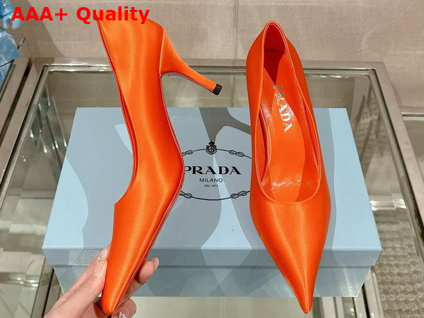 Prada Satin Pumps in Orange 1I484N Replica