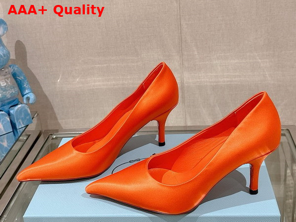 Prada Satin Pumps in Orange 1I484N Replica