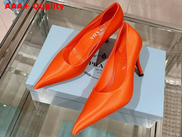 Prada Satin Pumps in Orange 1I484N Replica