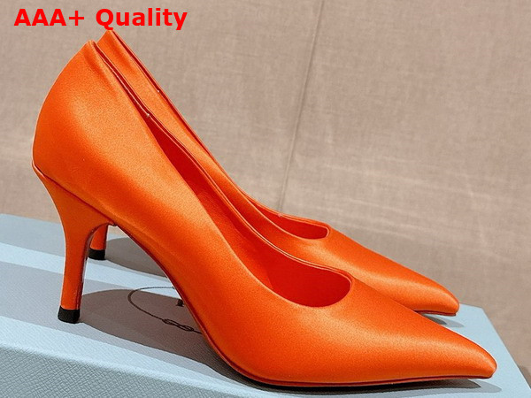 Prada Satin Pumps in Orange 1I484N Replica