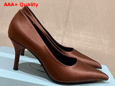 Prada Satin Pumps in Tobacco 1I484N Replica