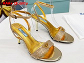 Prada Satin Sandals with Crystals in Platinum 1X022N Replica