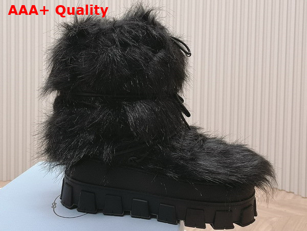 Prada Shearling Apres Ski Boots in Black 1U030N Replica