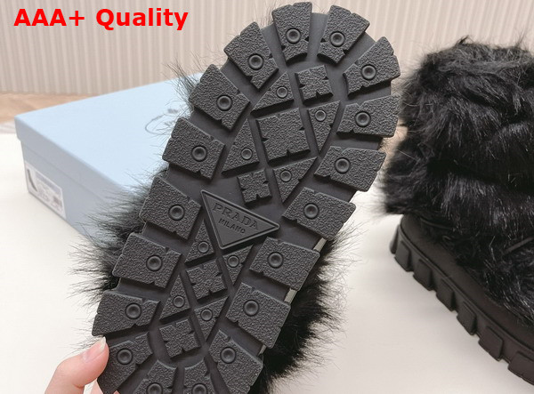 Prada Shearling Apres Ski Boots in Black 1U030N Replica