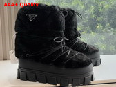 Prada Shearling Apres Ski Boots in Black 1U032N Replica