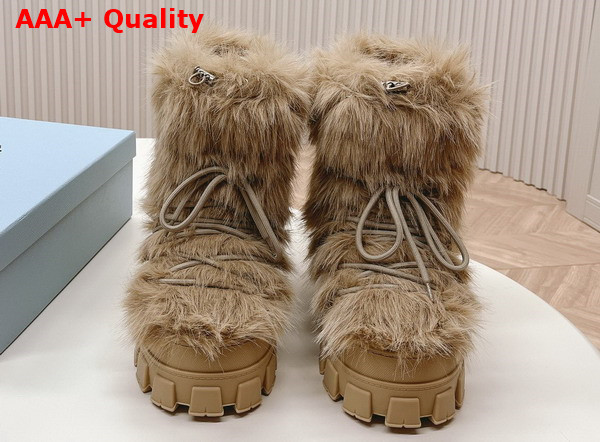 Prada Shearling Apres Ski Boots in Ecru 1U030N Replica