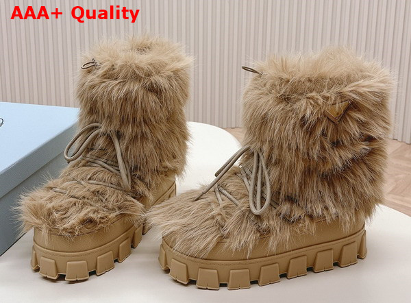 Prada Shearling Apres Ski Boots in Ecru 1U030N Replica