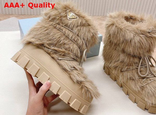 Prada Shearling Apres Ski Boots in Ecru 1U030N Replica