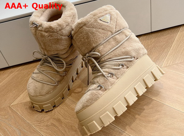 Prada Shearling Apres Ski Boots in Ecru 1U032N Replica