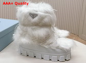 Prada Shearling Apres Ski Boots in White 1U030N Replica