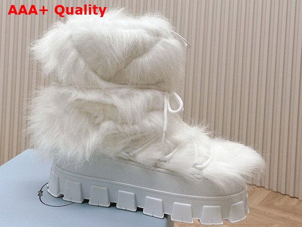 Prada Shearling Apres Ski Boots in White 1U030N Replica